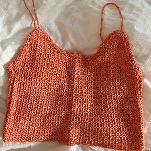 Orange crochet crop top